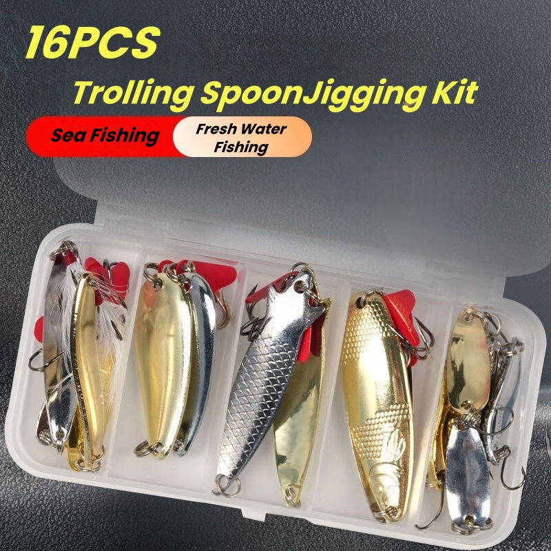 Zestaw Przynęt Wędkarskich 16  – Fishing Lure Spoon recenzja i cena